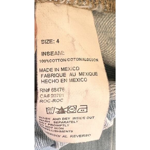 Tommy Hilfiger Womens Jeans Studded Star on Back Pocket Size 4 Fringed Hem - Picture 4 of 4